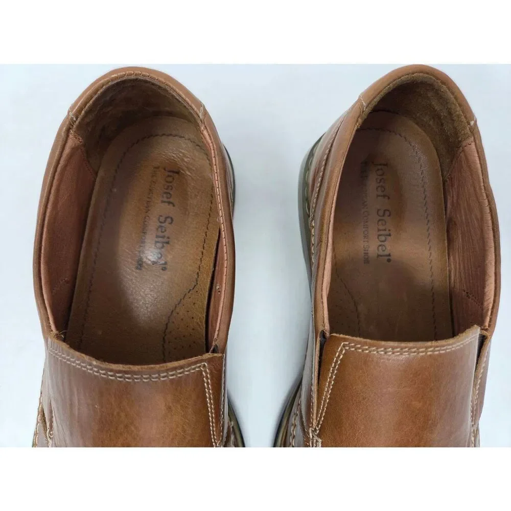 JOSEF SEIBEL MENS SIZE 45 US 12 BROWN LEATHER FISHERMAN SANDAL SHOES COMFORT